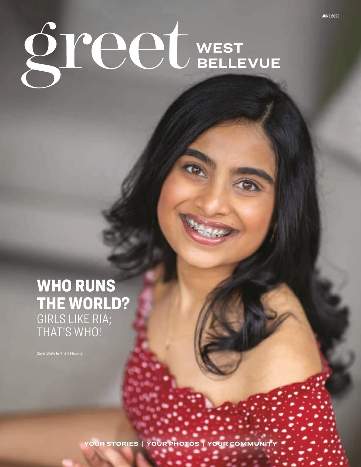 Ria Bahadur on the June 2023 cover of Greet West Bellevue