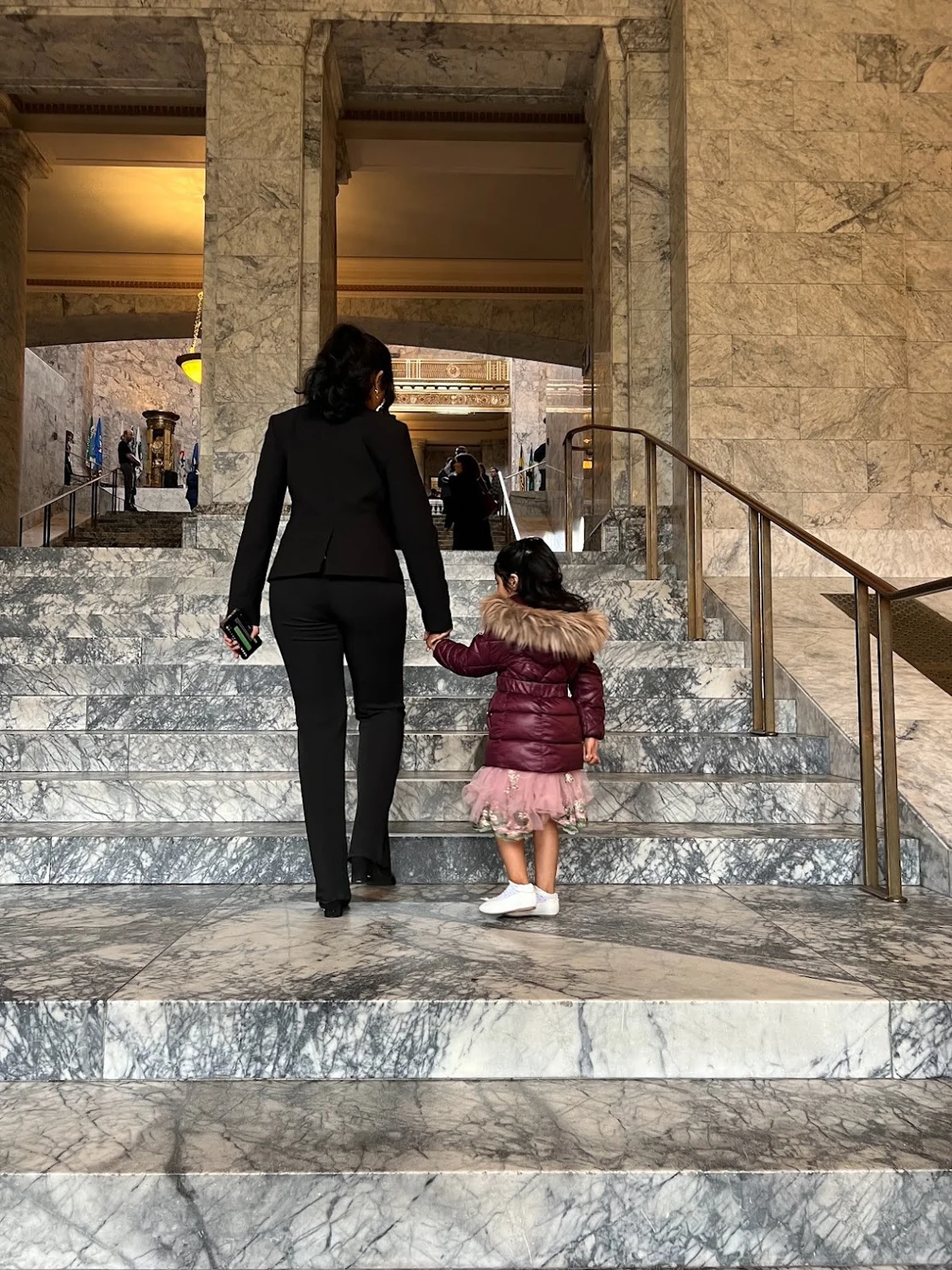 Ria Bahadur inside the Washington State Capitol