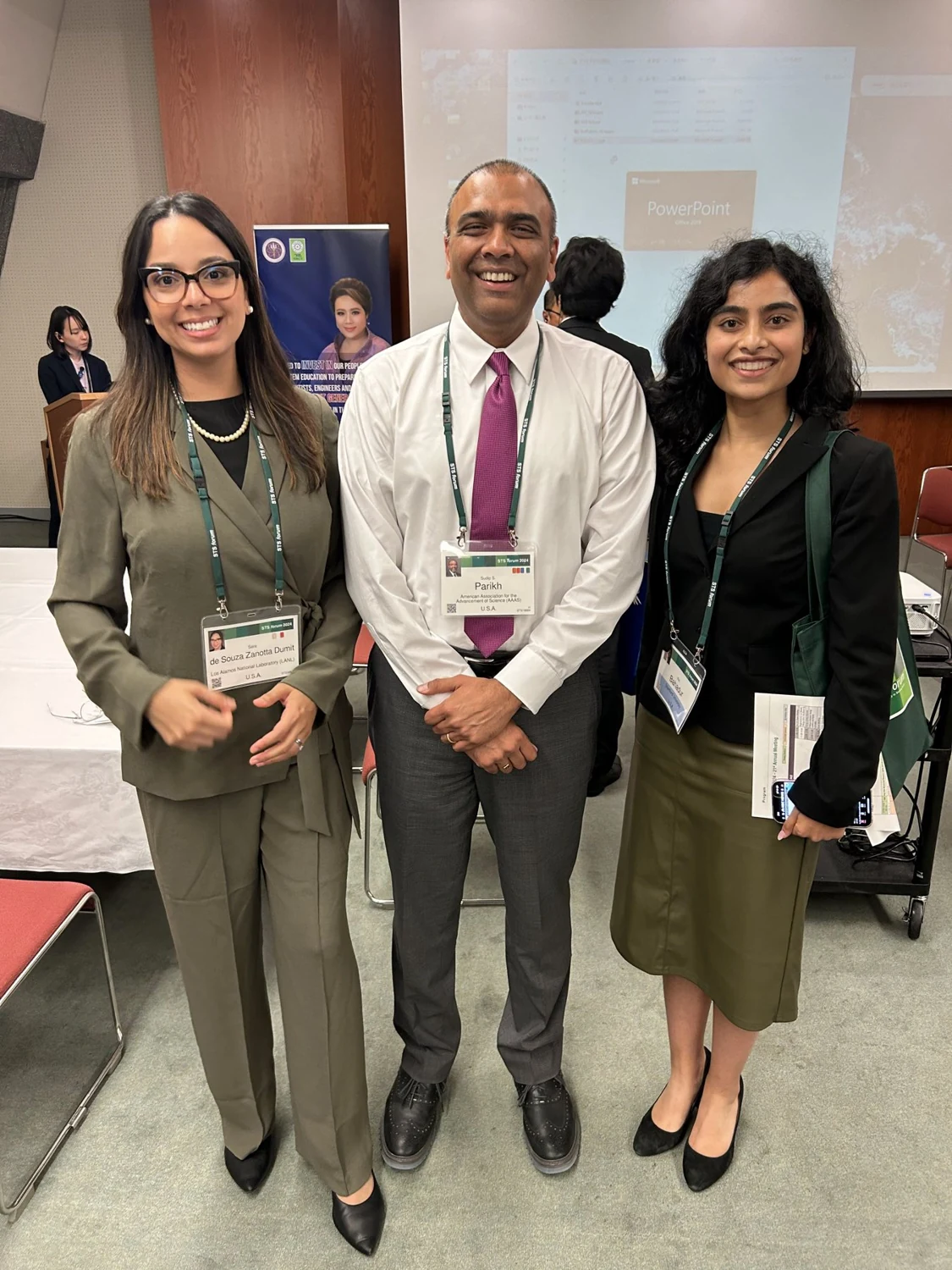 Sara Dumit, Sudip Parikh, and Ria Bahadur at the STS Forum